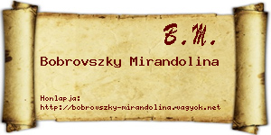Bobrovszky Mirandolina névjegykártya